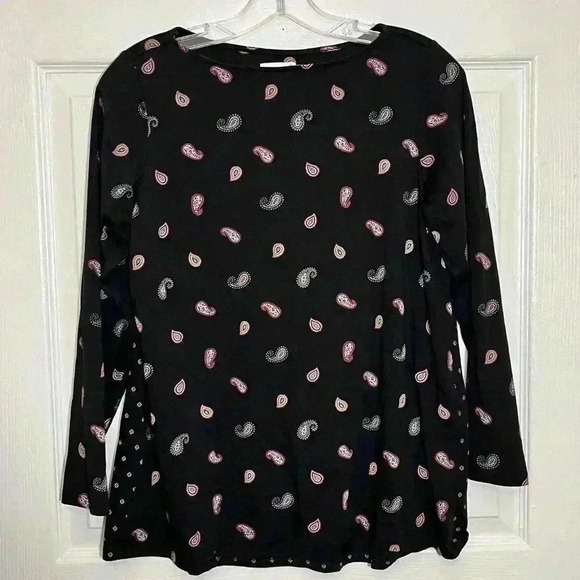 J. Jill Tops - J.Jill Black Long Sleeve Paisley top | size medium